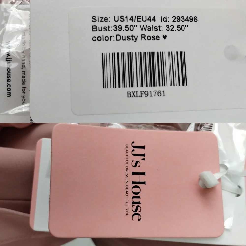 J.J's House 293496 Dusty Rose Chiffon Bridesmaid Dress - Picture 8 of 11